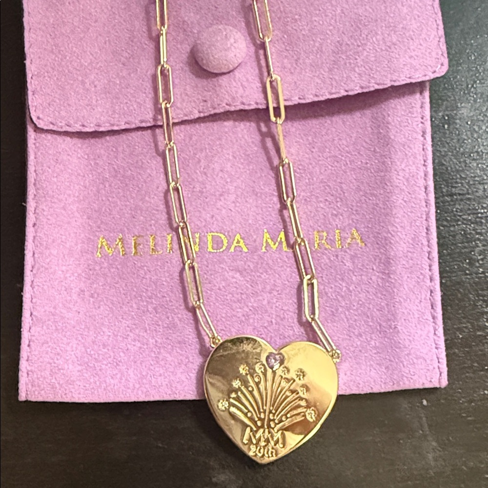Melinda Maria Gold Heart Pendant Necklace